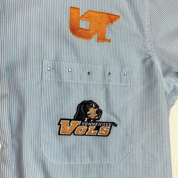 Vtg‎ Las Olas Shirt Womens Small Tennessee Lady Vols Blue White Striped Preppy - Picture 5 of 9
